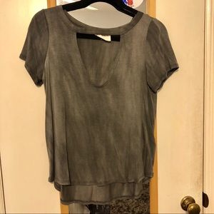 vestique grey cut out choker t shirt